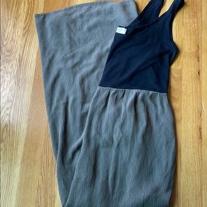 Loft hunter green and black Maxi Dress